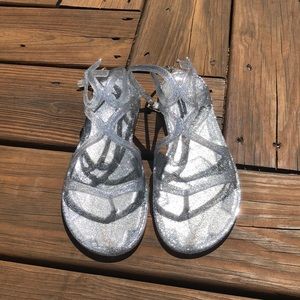 Jimmy Choo Lance jelly glitter sandal